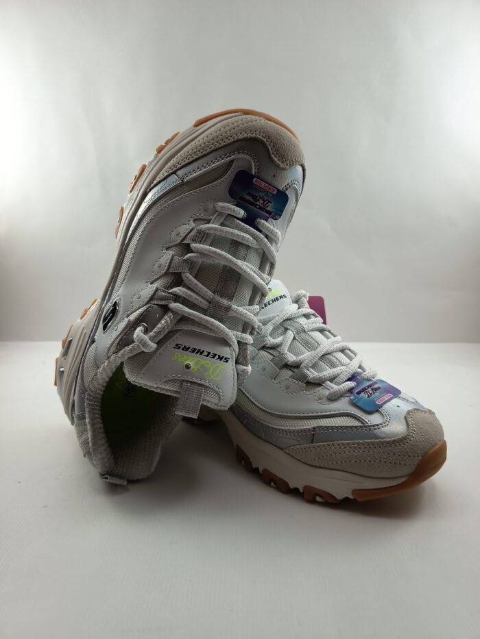 Semi-sport de piel blanca con cierre de cordon, Skechers mod. 150556