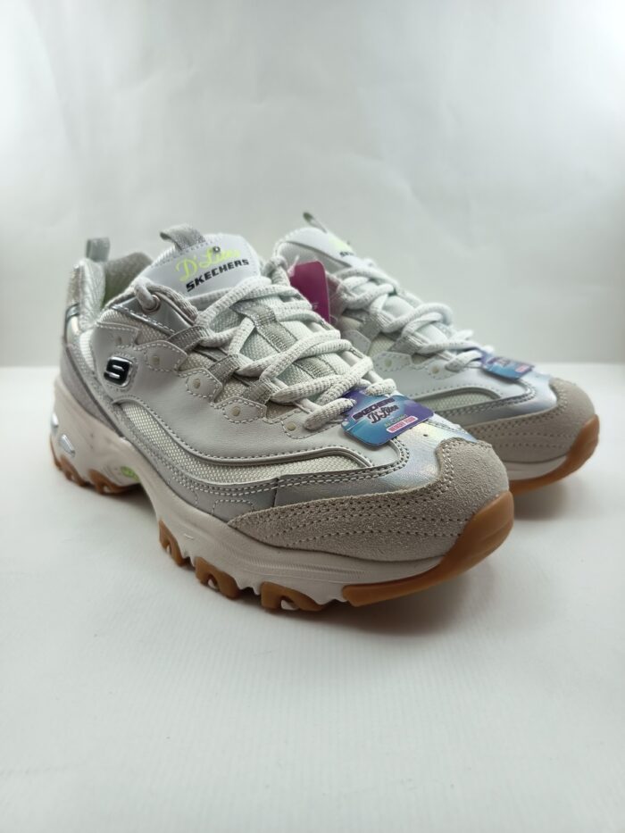 Semi-sport de piel blanca con cierre de cordon, Skechers mod. 150556 - Imagen 2