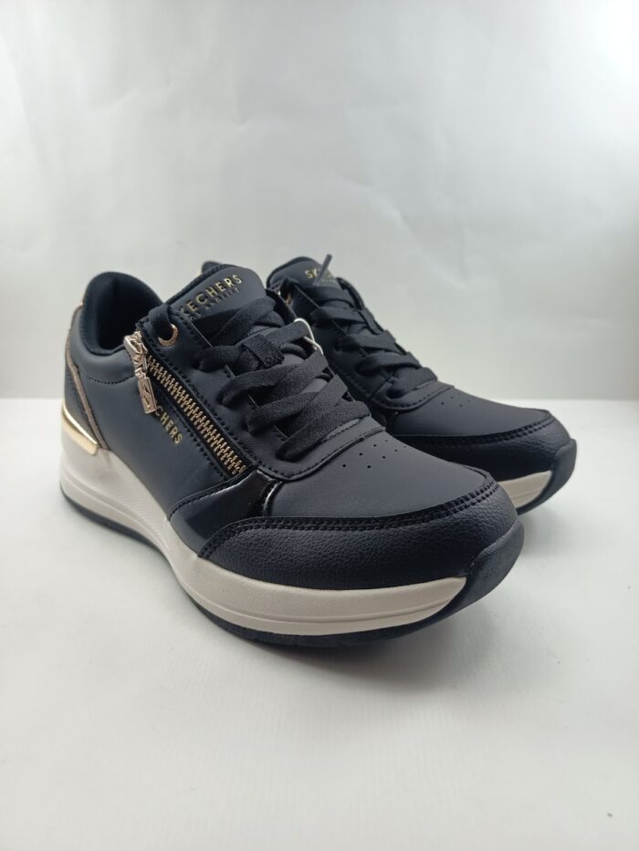 Semi-sport sintetico negro con cierre de cordon y cremallera, Skechers mod. 177341