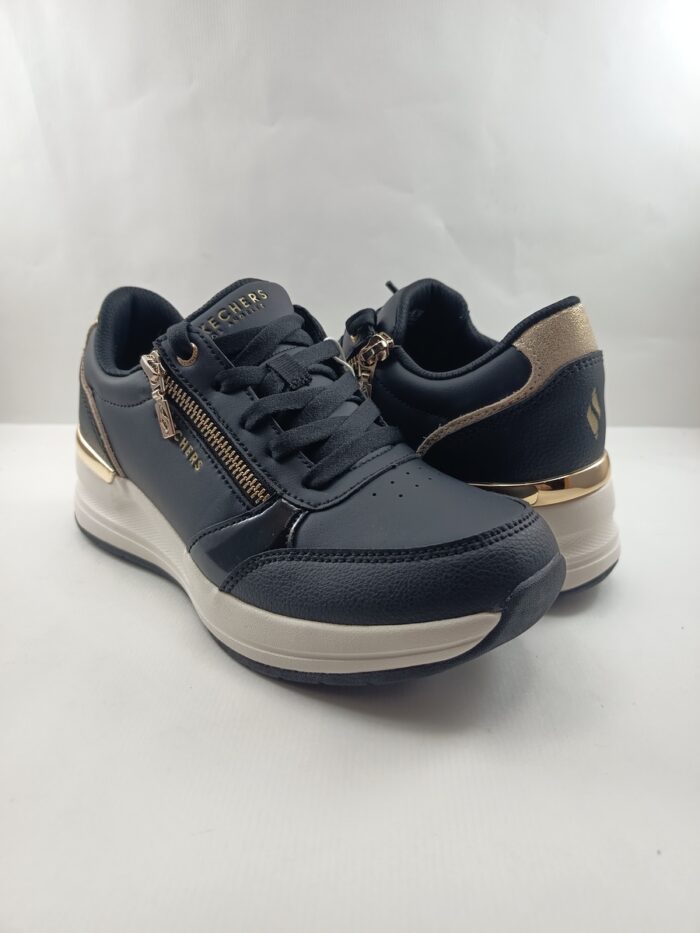 Semi-sport sintetico negro con cierre de cordon y cremallera, Skechers mod. 177341 - Imagen 2