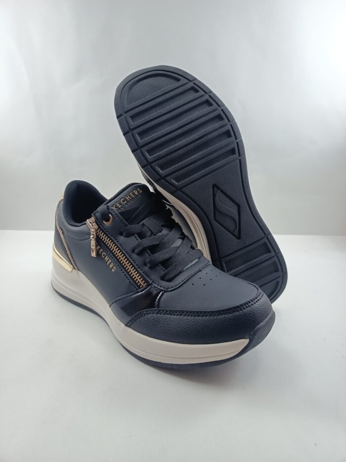 Semi-sport sintetico negro con cierre de cordon y cremallera, Skechers mod. 177341 - Imagen 3