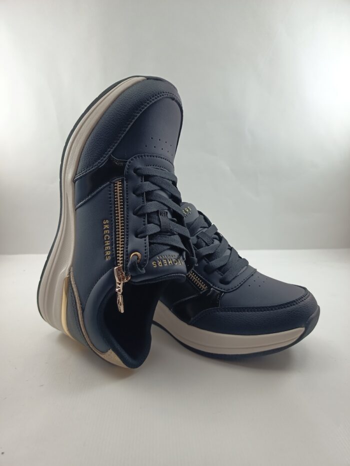 Semi-sport sintetico negro con cierre de cordon y cremallera, Skechers mod. 177341 - Imagen 4