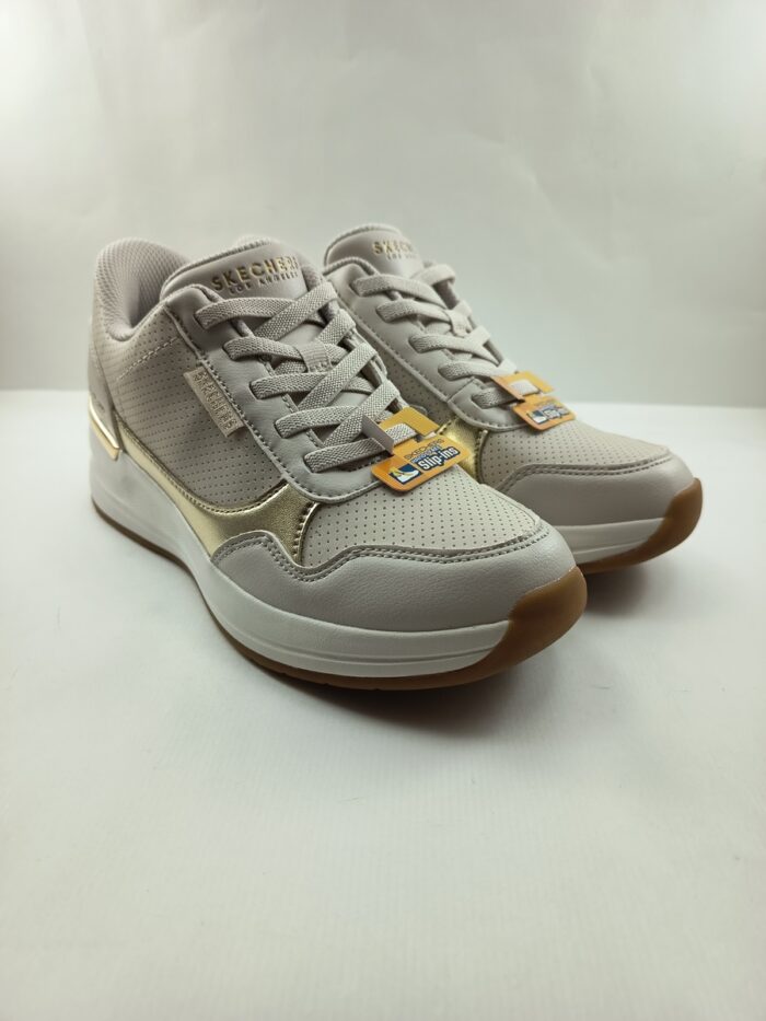 Semi-sport de piel crema sin cierres, modelo sliping, Skechers mod. 177343 - Imagen 2