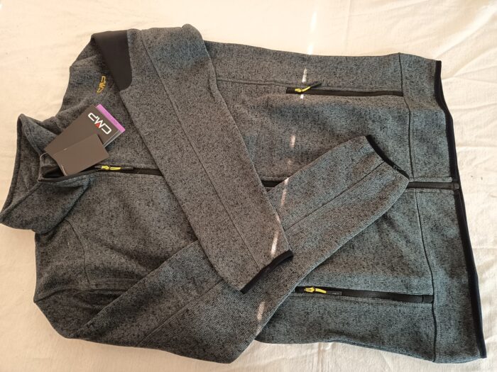 Chaqueta sintetica gris con cierre de cremallera, Cmp mod. 60747N