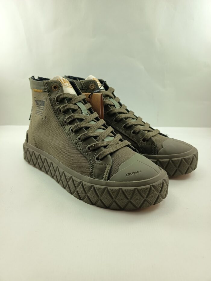 Bota sintetica verde con cierre de cordon, Palladium mod. 79499