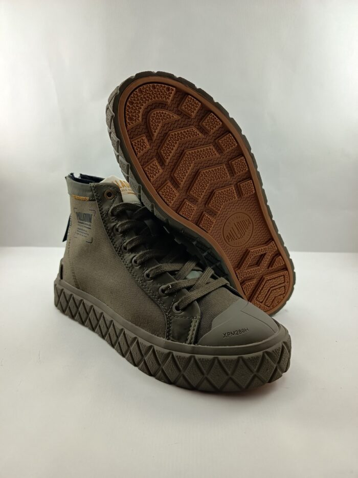 Bota sintetica verde con cierre de cordon, Palladium mod. 79499 - Imagen 3