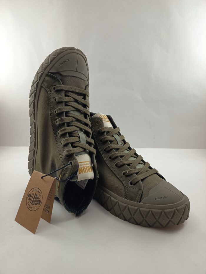 Bota sintetica verde con cierre de cordon, Palladium mod. 79499 - Imagen 4