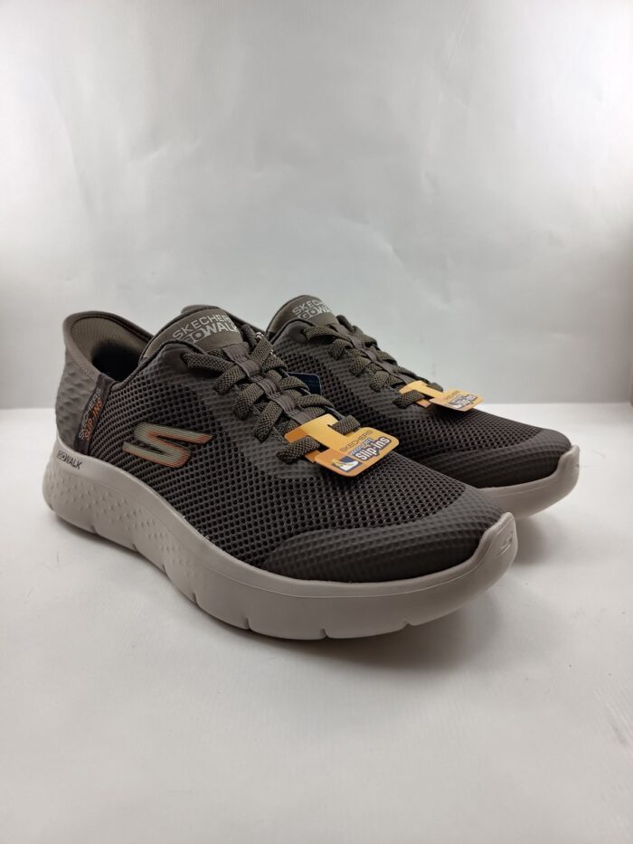 Semi-sport sintetico marron sin cierres, modelo sliping, Skechers mod. 216324 - Imagen 2