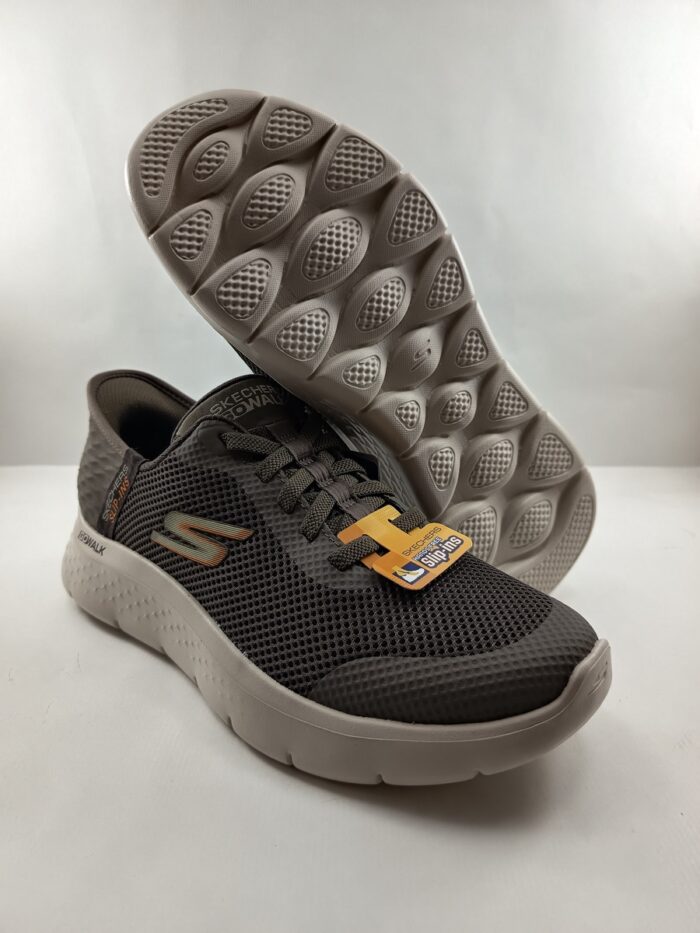 Semi-sport sintetico marron sin cierres, modelo sliping, Skechers mod. 216324 - Imagen 4