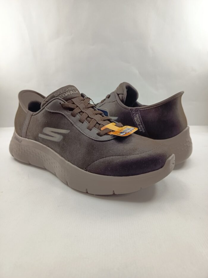 Semi-sport sintetico marron sin cierres, modelo sliping, Skechers mod. 216326 - Imagen 3