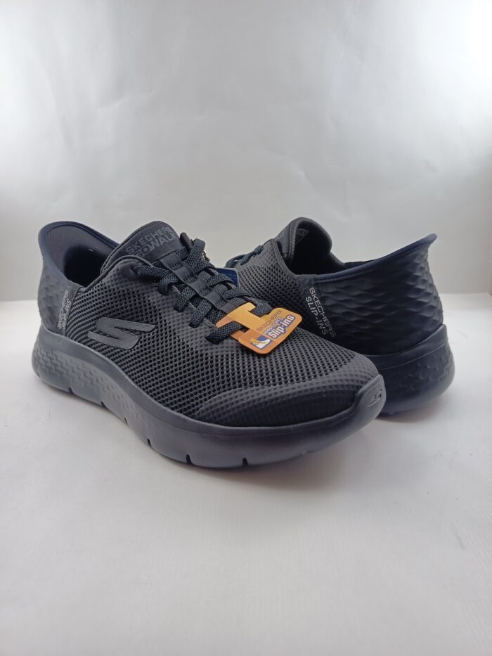 Semi-sport sintetico negro sin cierres, modelo sliping, Skechers mod. 216324 - Imagen 2