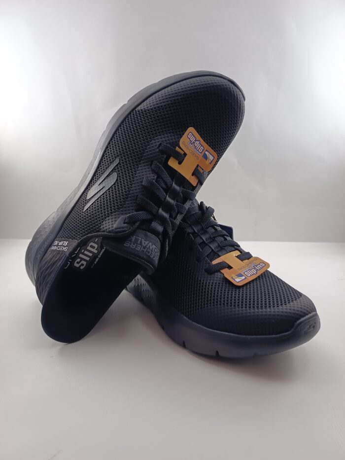 Semi-sport sintetico negro sin cierres, modelo sliping, Skechers mod. 216324 - Imagen 4