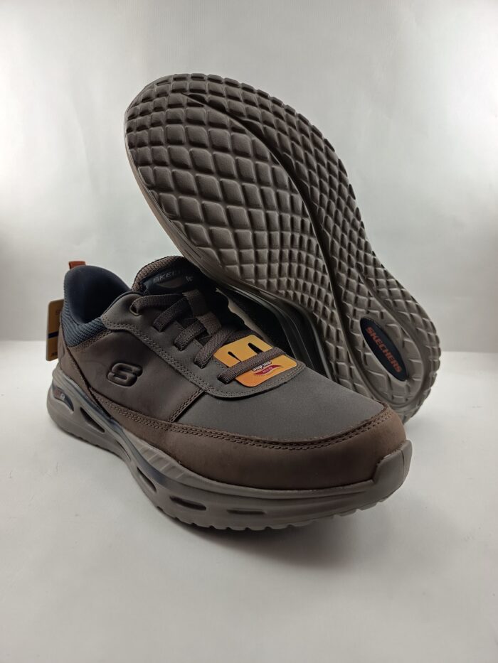 Semi-sport sintetico marron sin cierres, modelo sliping, Skechers mod. 210981 - Imagen 3