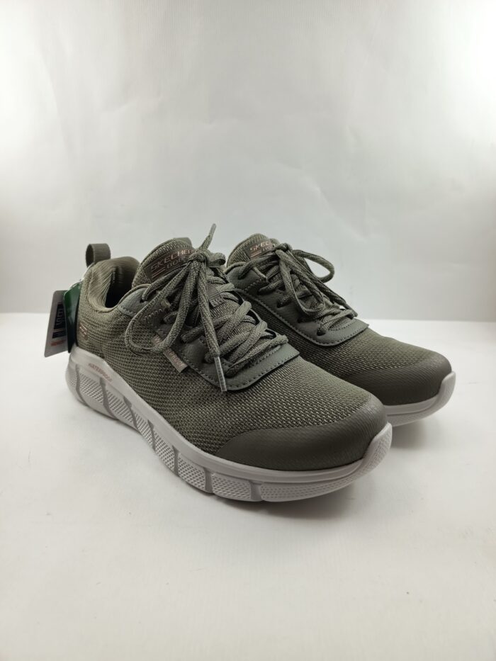 Semi-sport sintetico verde con cierre de cordon, Skechers mod. 117351