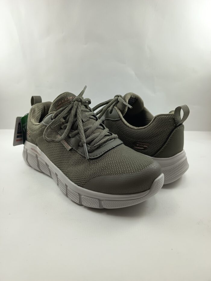 Semi-sport sintetico verde con cierre de cordon, Skechers mod. 117351 - Imagen 2