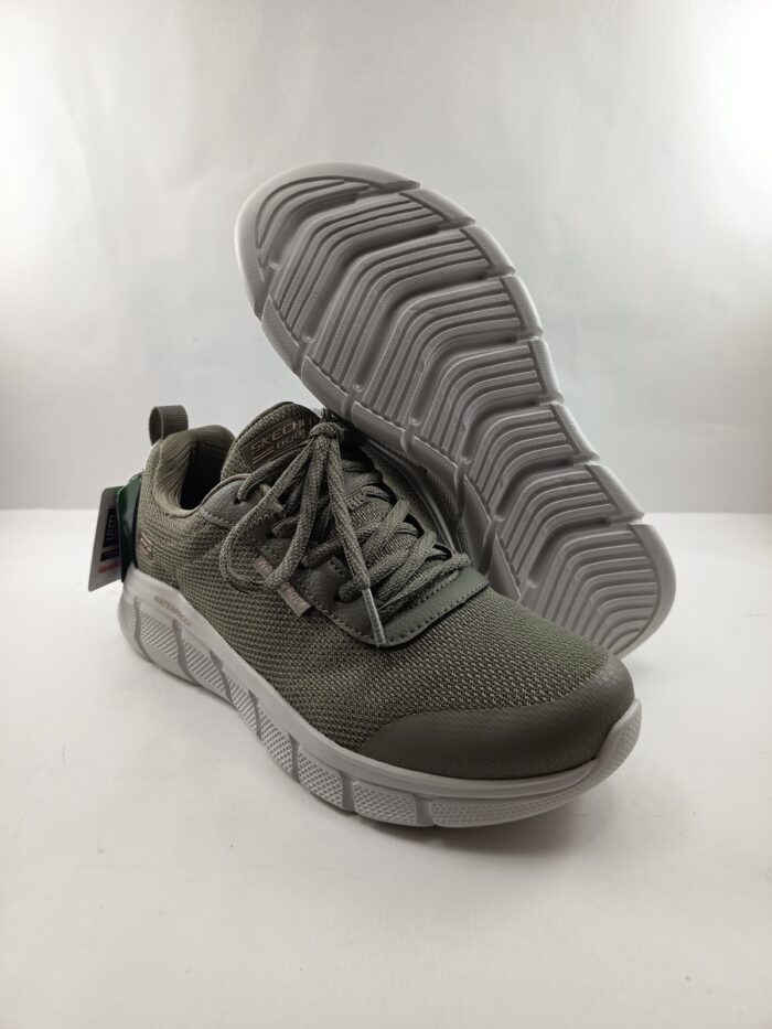 Semi-sport sintetico verde con cierre de cordon, Skechers mod. 117351 - Imagen 3