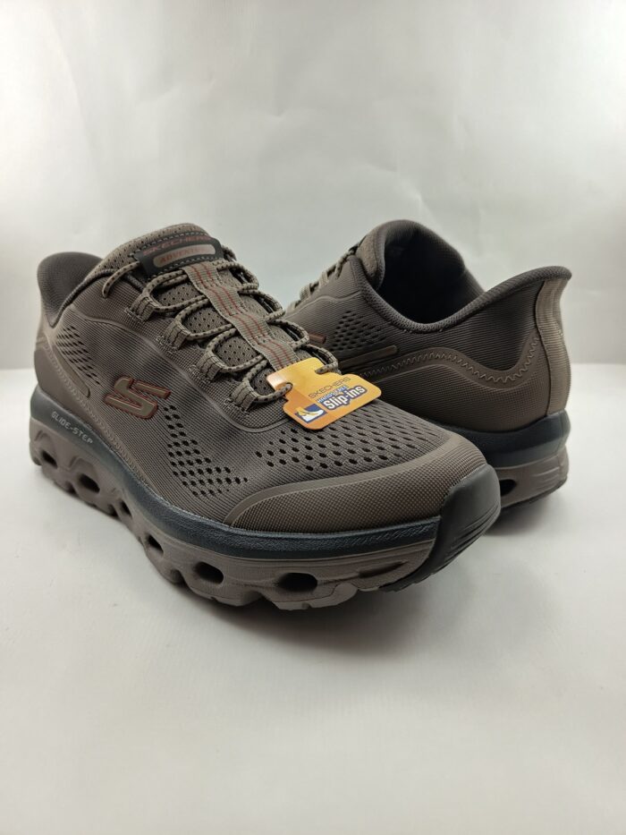 Semi-sport sintetico marron sin cierres, modelo sliping, Skechers mod. 237812 - Imagen 2