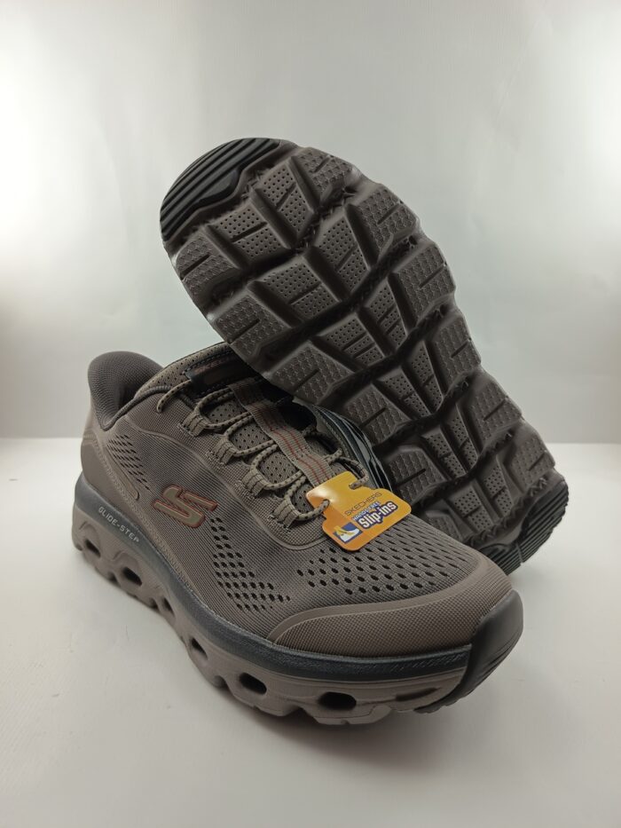 Semi-sport sintetico marron sin cierres, modelo sliping, Skechers mod. 237812 - Imagen 3