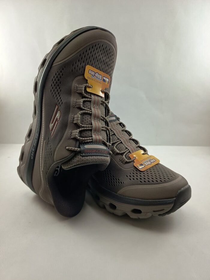 Semi-sport sintetico marron sin cierres, modelo sliping, Skechers mod. 237812 - Imagen 4