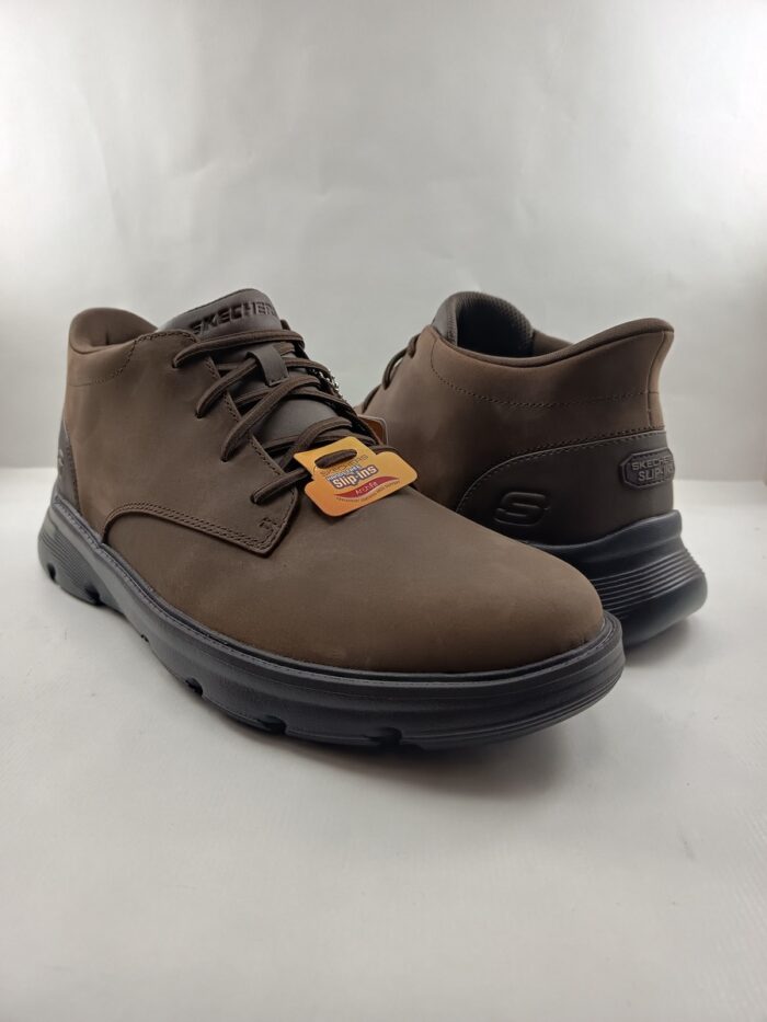 Bota sintetica marron sin cierres, modelo sliping, Skechers mod. 205514 - Imagen 2