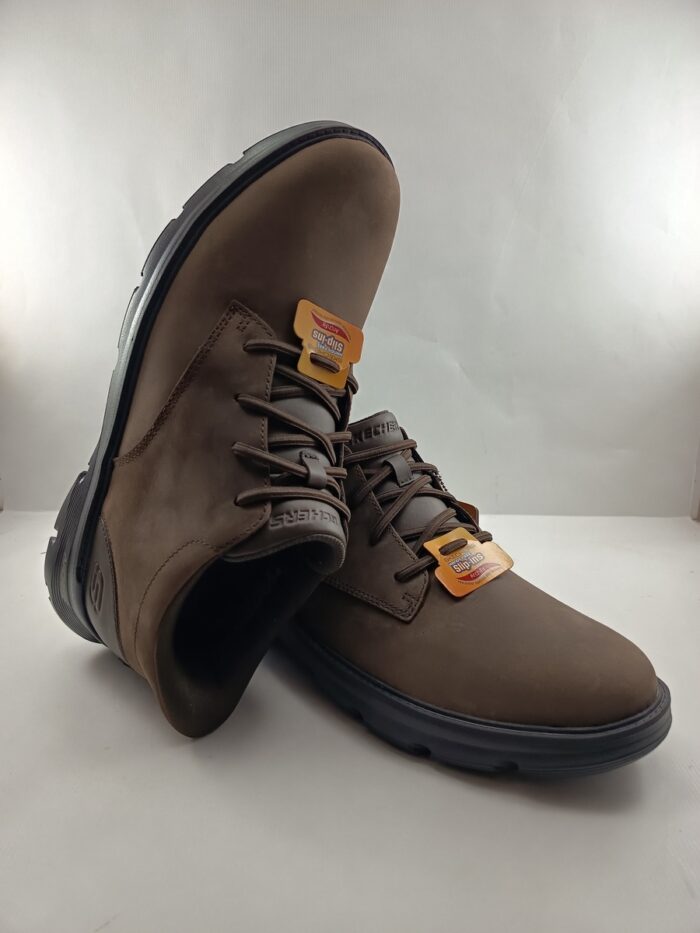 Bota sintetica marron sin cierres, modelo sliping, Skechers mod. 205514 - Imagen 4