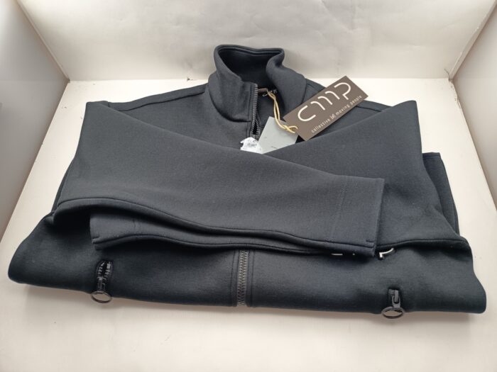 Chaqueta sintetica negra con cierre de cremallera, Cmp mod. 4906