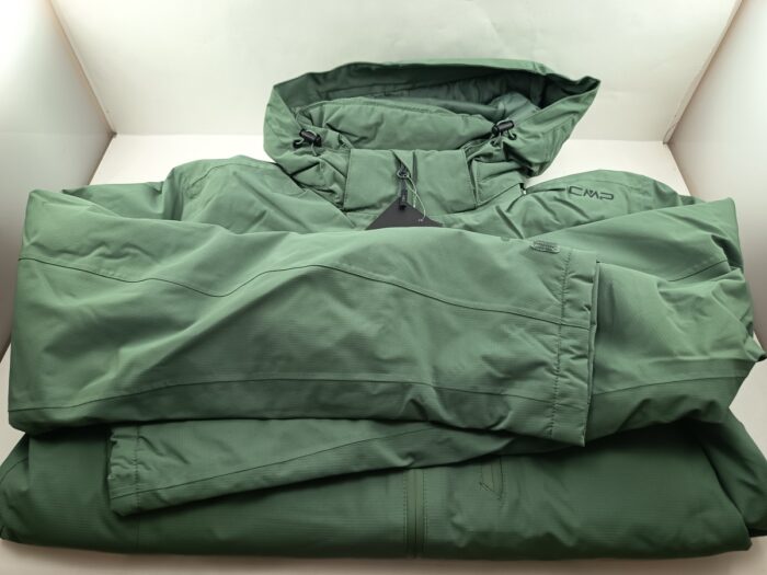 Chaqueta sintetica verde con cierre de cremallera, Cmp mod. Z1537