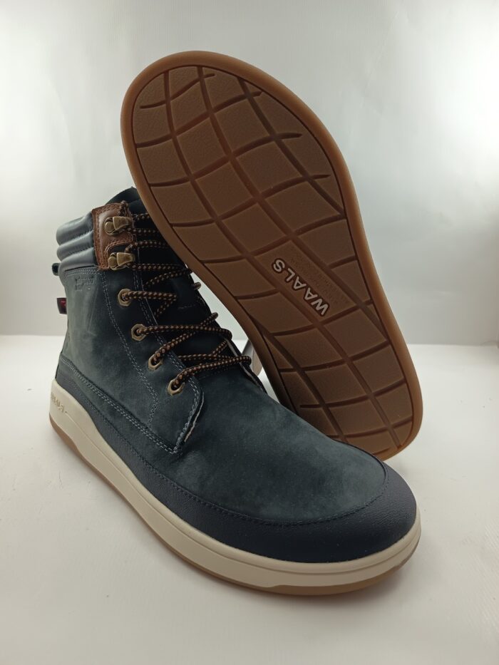 Bota de piel gris con cierre de cordon, modelo barefoot, Waals mod. WAA135 - Imagen 3