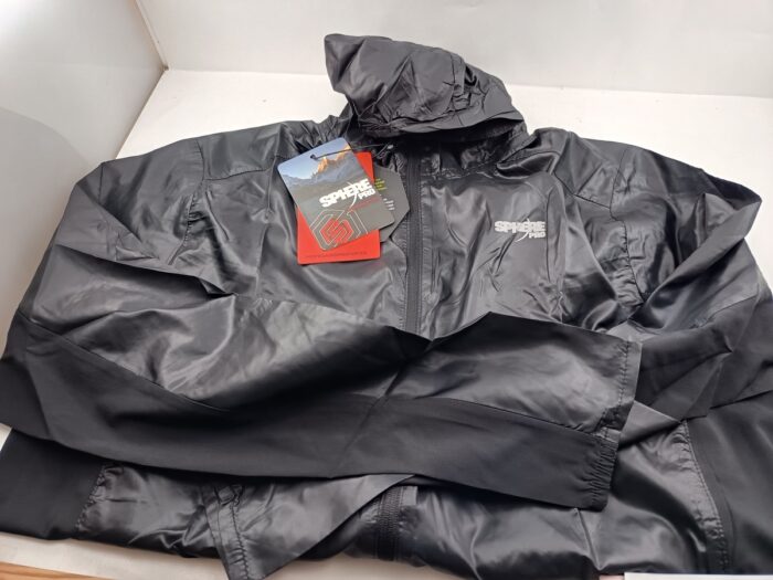 Chaqueta sintetica negra con cierre de cremallera, Space mod. 5300001