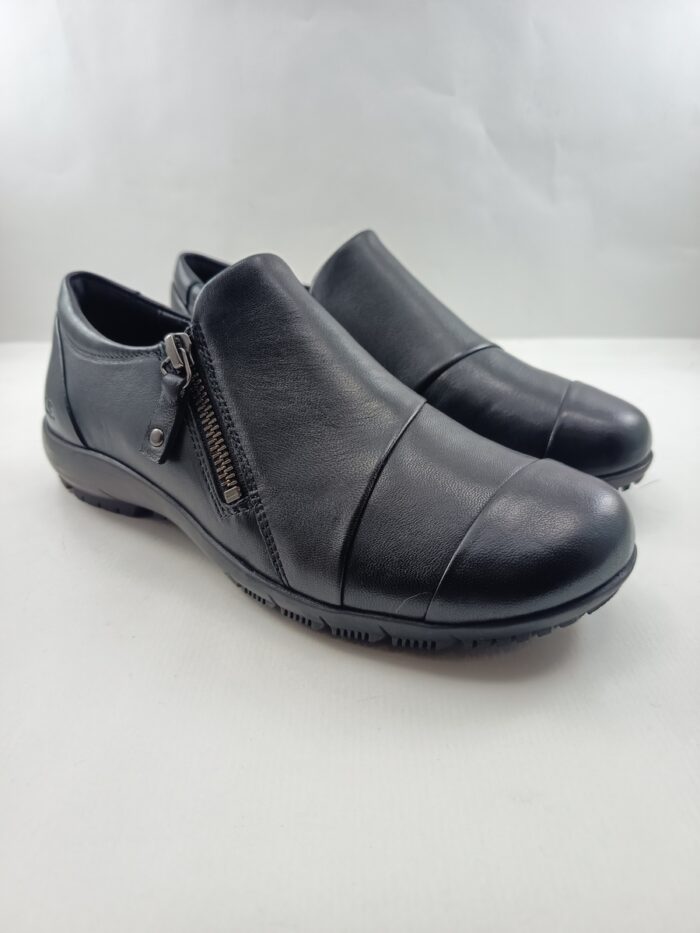 Semi-sport de piel negra con cierre de cremallera, Josef seibel mod. 87319 - Imagen 3