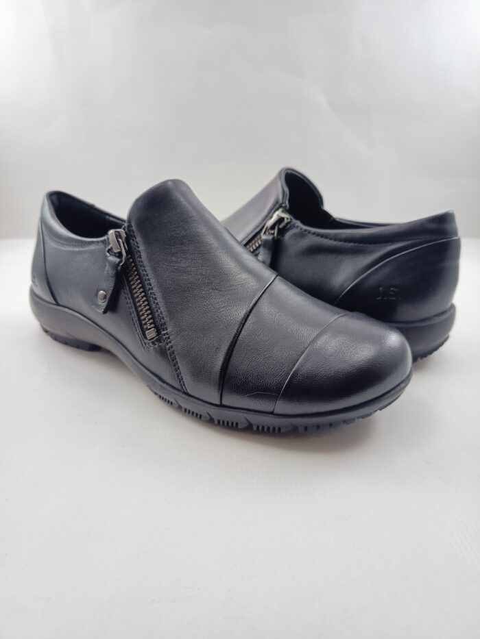 Semi-sport de piel negra con cierre de cremallera, Josef seibel mod. 87319 - Imagen 4