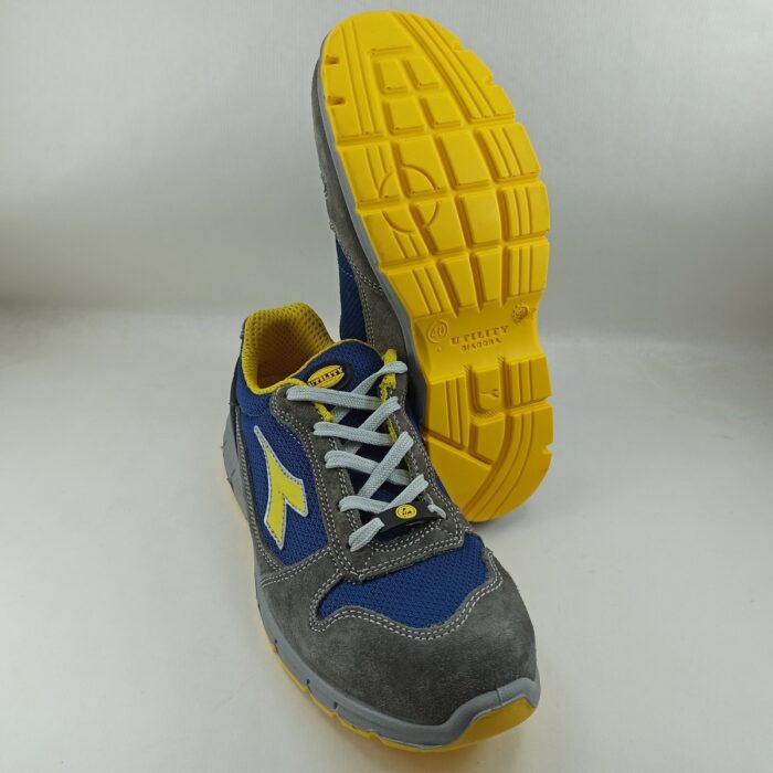Deportivo de seguridad gris y azul Diadora con cordon run text low 701-175305-4906