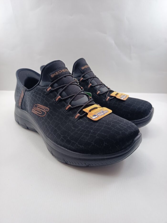 Semi-sport sintetico negro sin cierres slip-ing, Skechers mod. 150128