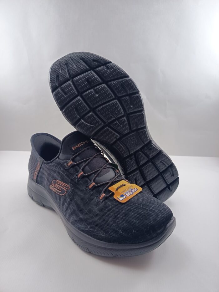 Semi-sport sintetico negro sin cierres slip-ing, Skechers mod. 150128 - Imagen 3