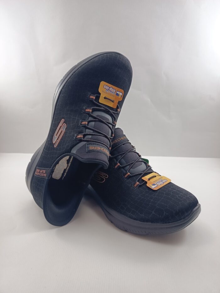 Semi-sport sintetico negro sin cierres slip-ing, Skechers mod. 150128 - Imagen 4