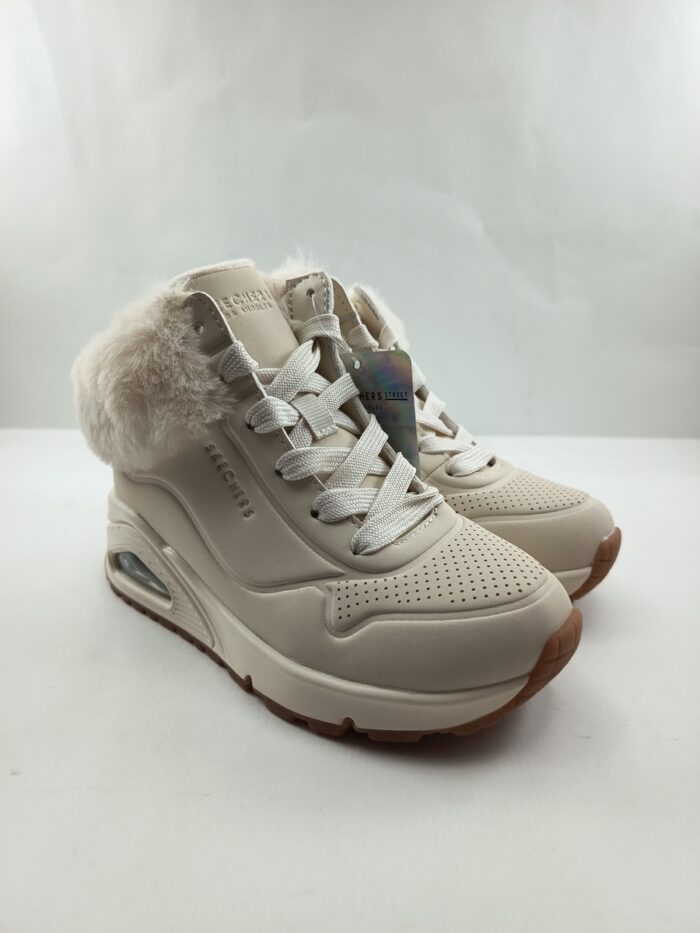 Bota de piel crema con cierre de cordon, Skechers mod. 310539