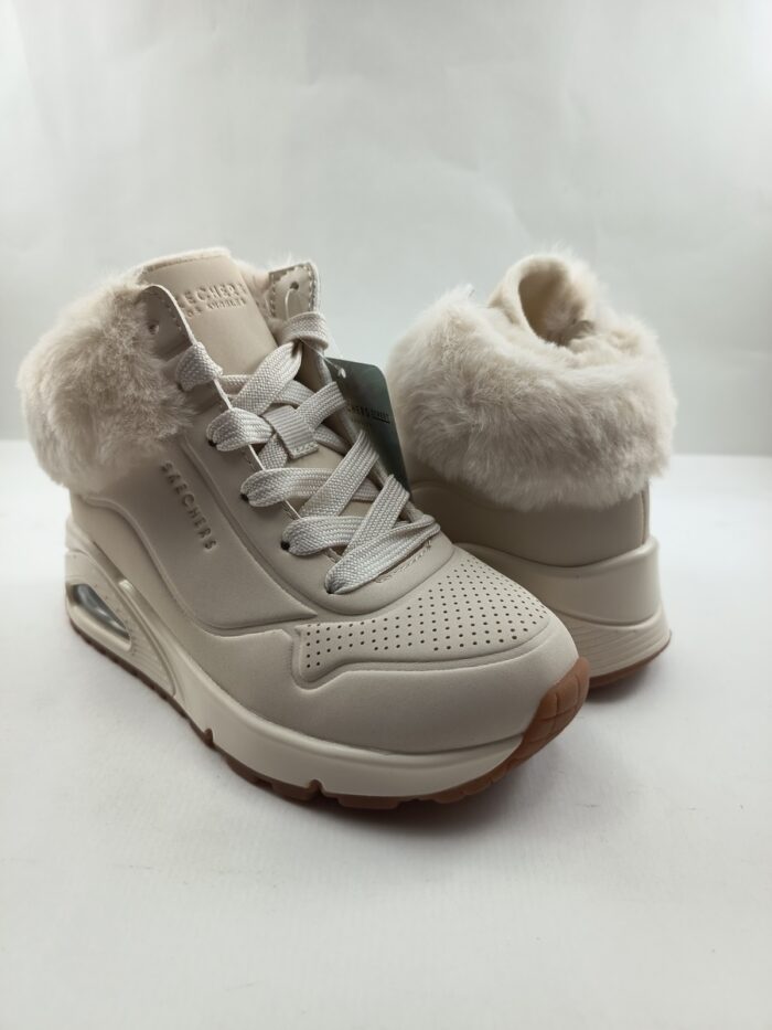 Bota de piel crema con cierre de cordon, Skechers mod. 310539 - Imagen 2