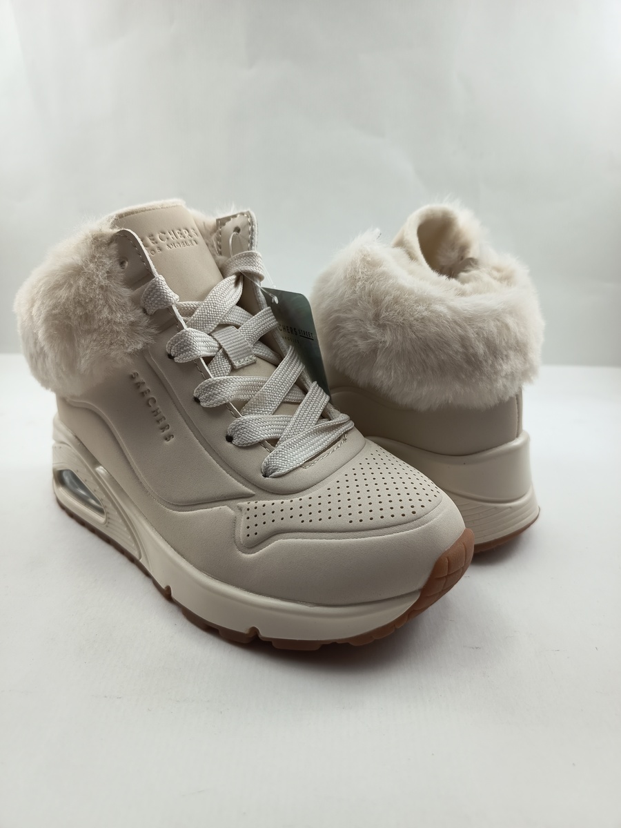 Bota de piel crema con cierre de cordon, Skechers mod. 310539 - Imagen 2