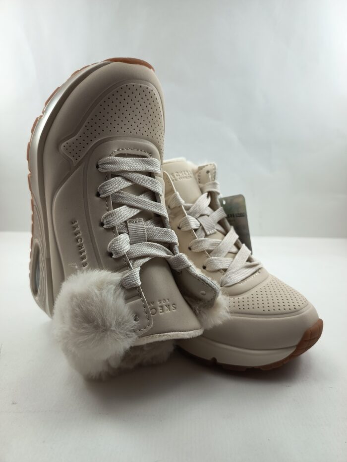 Bota de piel crema con cierre de cordon, Skechers mod. 310539 - Imagen 4