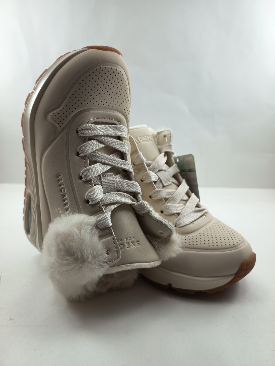 Bota de piel crema con cierre de cordon, Skechers mod. 310539 - Imagen 4