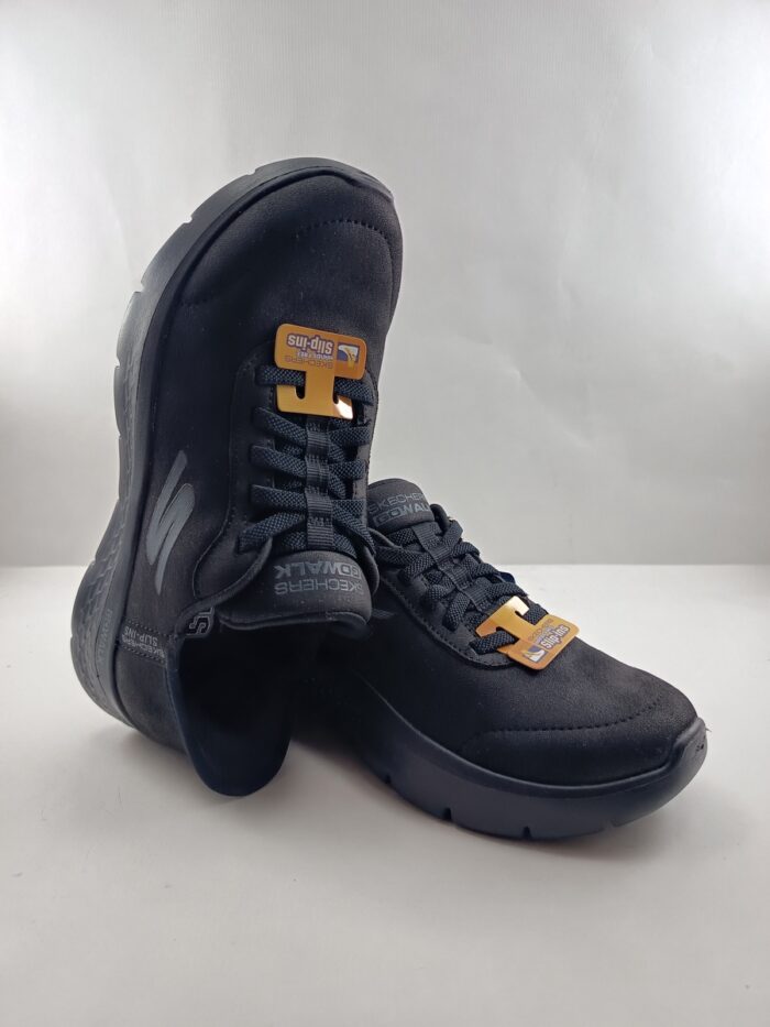 Semi-sport de serraje negro sin cierres slip-ing, Skechers ,mod. 124837 - Imagen 4
