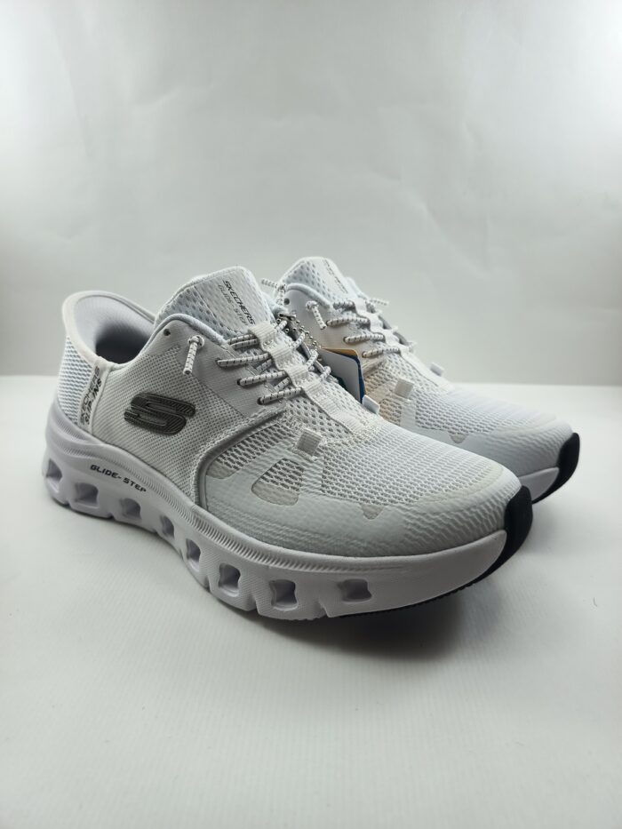 Semi-sport sintetico blanco sin cierres Slip-ing, Skechers mod. 150420