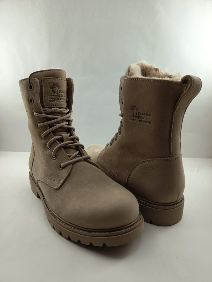 Bota de nobouk crema con cierre de cordon, Panama Jack mod. Frisia B8 - Imagen 4