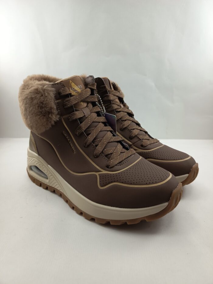 Bota de piel marron con cierre de cordon, Skechers mod. 167993