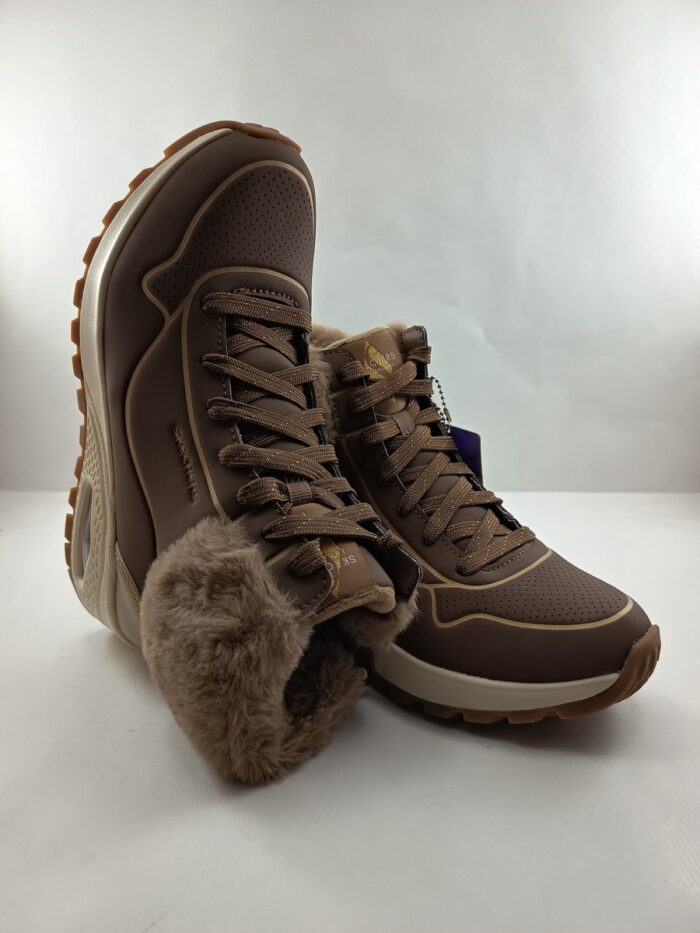 Bota de piel marron con cierre de cordon, Skechers mod. 167993 - Imagen 4