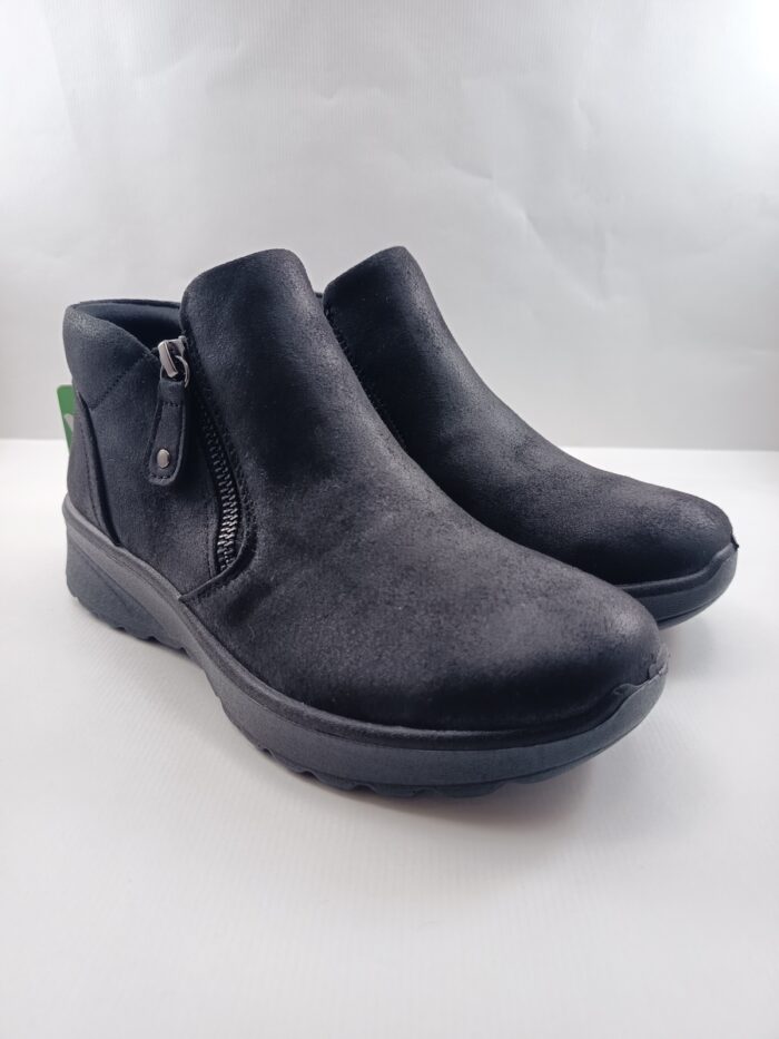Botin de piel negra con cierre de cremallera, Skechers mod. 158952