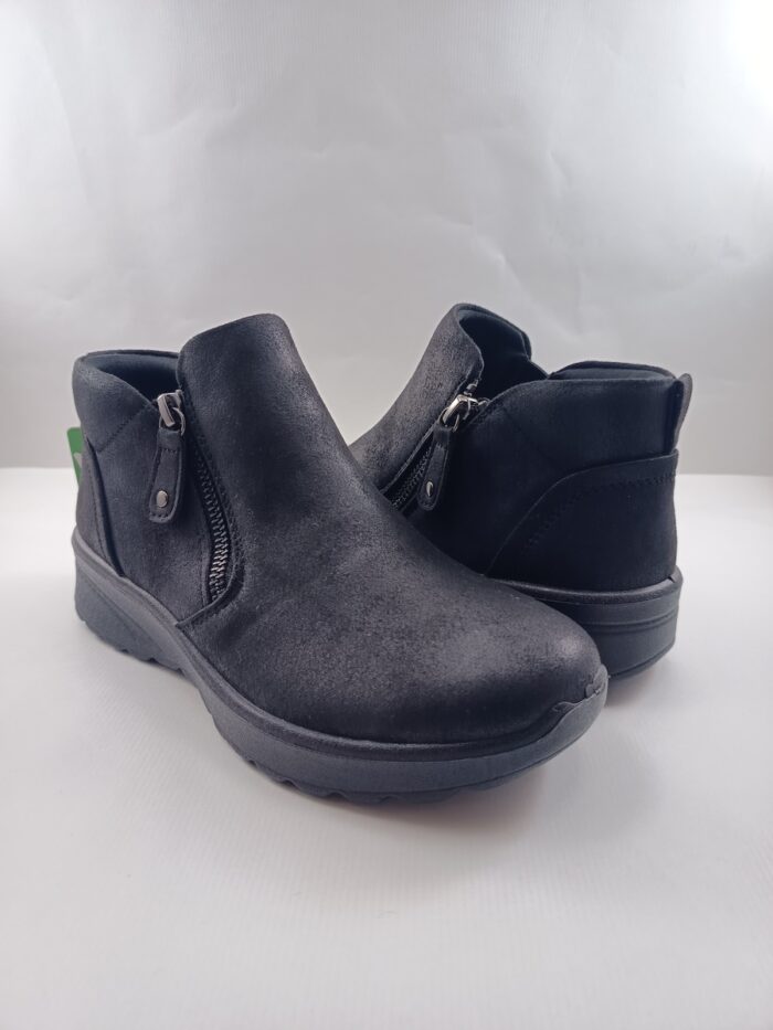 Botin de piel negra con cierre de cremallera, Skechers mod. 158952 - Imagen 2