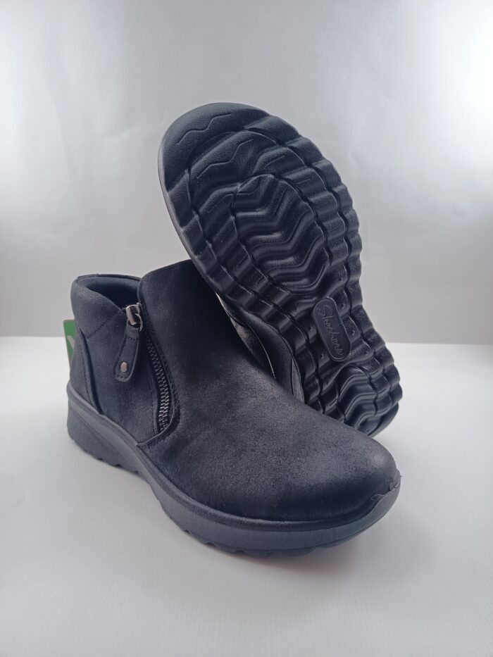 Botin de piel negra con cierre de cremallera, Skechers mod. 158952 - Imagen 3