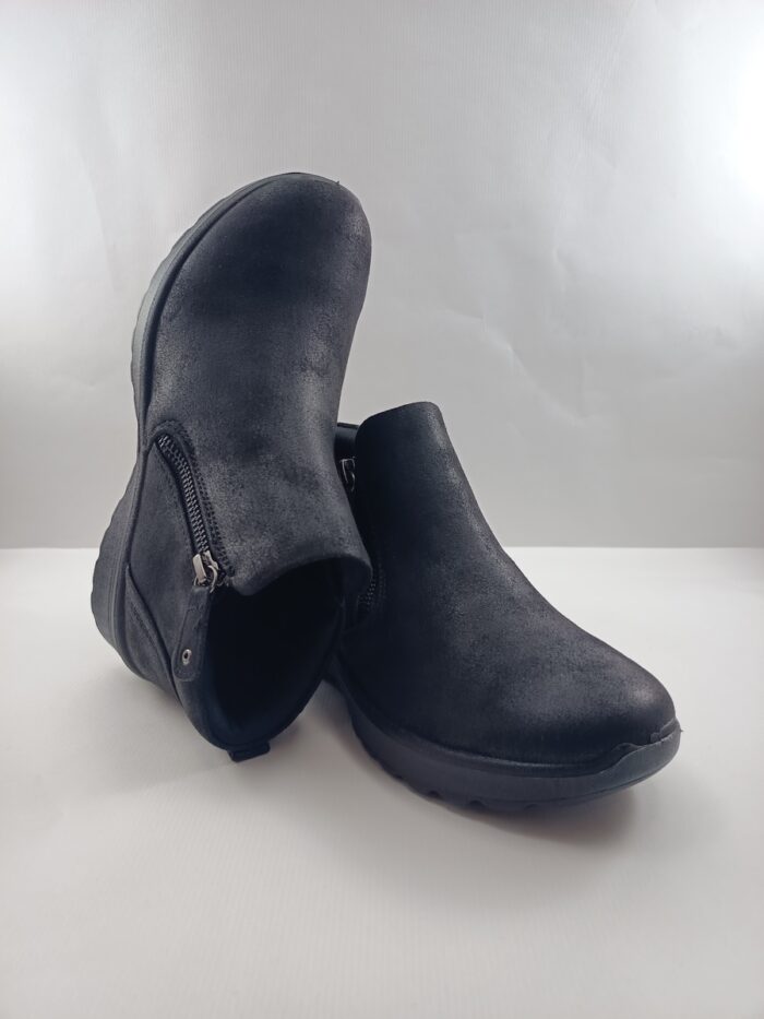 Botin de piel negra con cierre de cremallera, Skechers mod. 158952 - Imagen 4