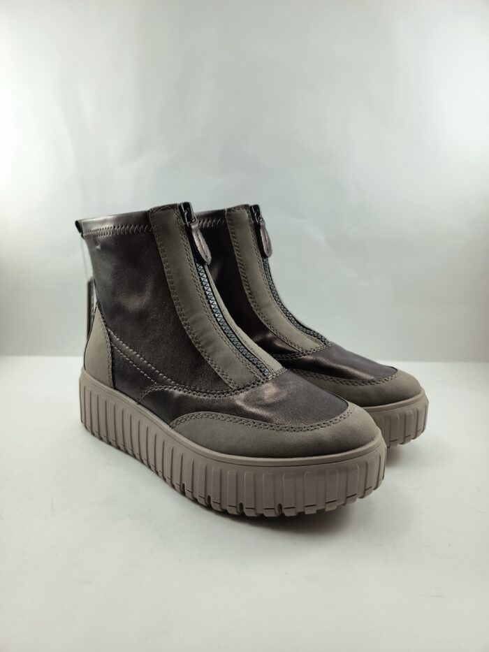 Bota de piel gris con cierre de cremallera, Jana mod. 25468